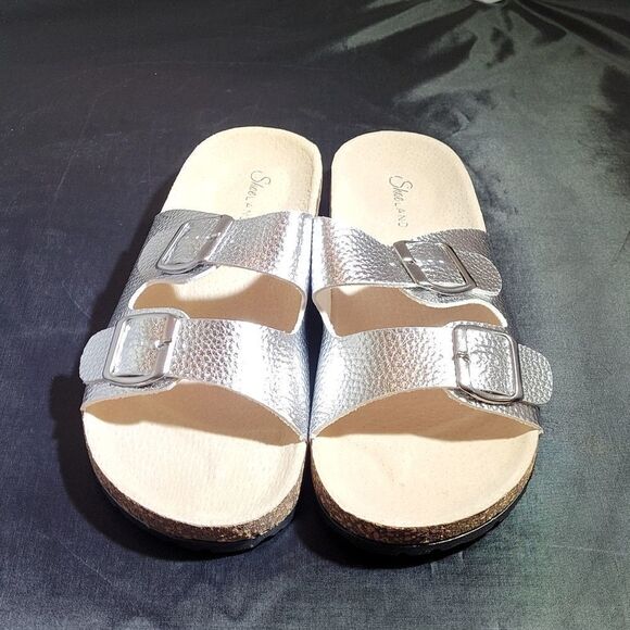 BRAND NEW SHOE LAND VIVIANA SILVER SANDAL - Picture 5 of 16